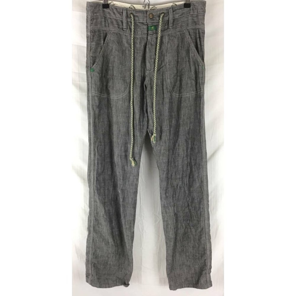 EDWIN Tokyo Japan Pants Size Medium  Gray Straight Roll Tab Leg Drawstring Mens
